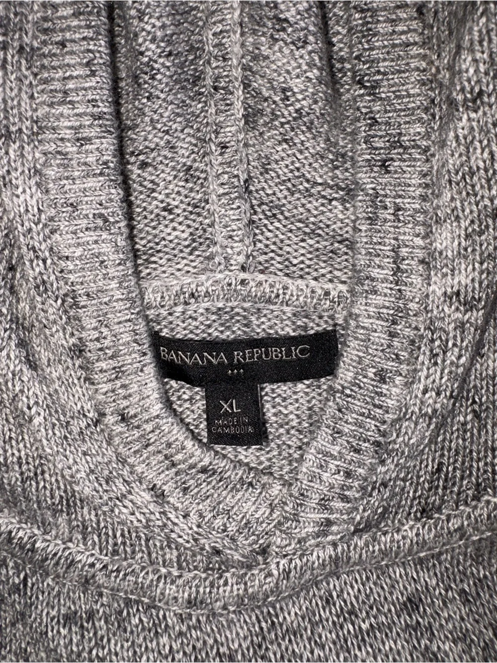 NWOT Banana Republic Gray Marled Knit Hooded Sweater Hoodie Men's XL